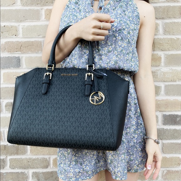 Gaby’sBags-Michael Kors Black Satchel Wallet SET - Picture 6 of 7